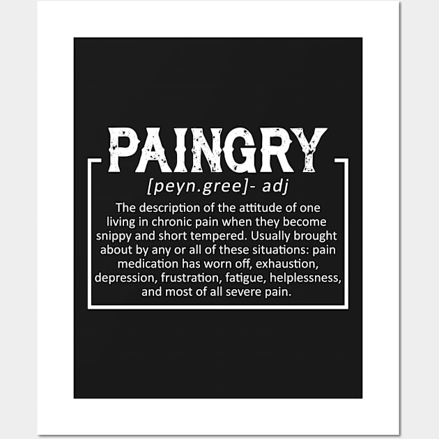 Paingry Definition Cervical Cancer Awareness T-shi Wall Art by Elsie